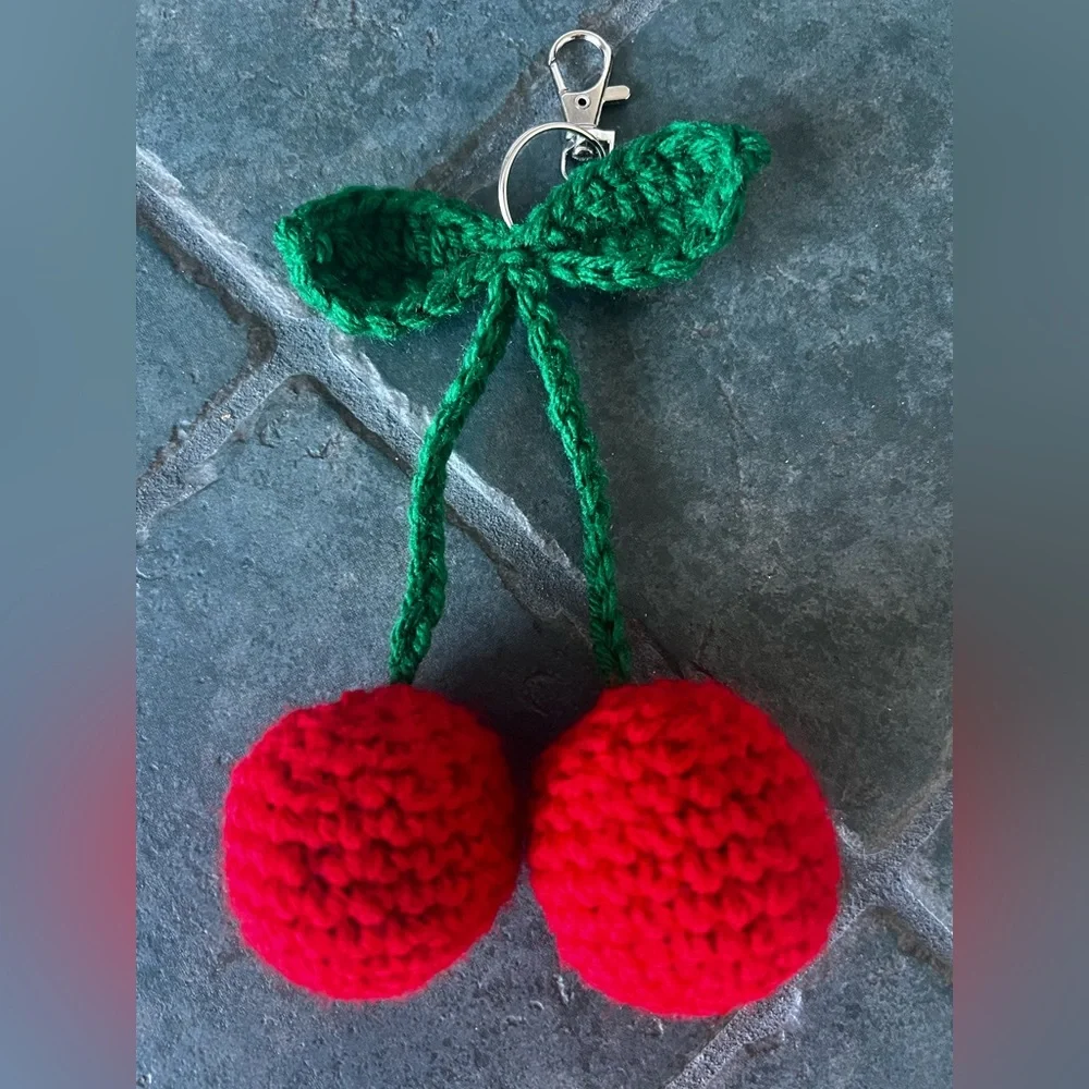 Hand Crocheted Cherries Keychain! - Picture 8 of 15